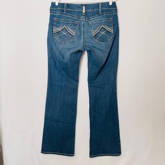 Ariat Jeans Womens 31 Reg Mid Rise Bootcut Dark Blue 5-Pocket Lightly Distressed - Picture 9 of 9